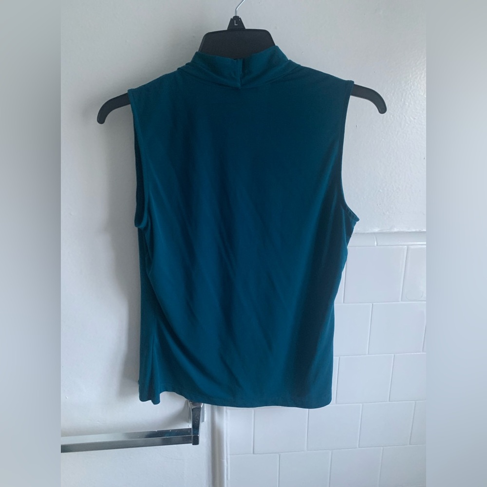 Stunning Calvin Klein teal sleeveless work blouse